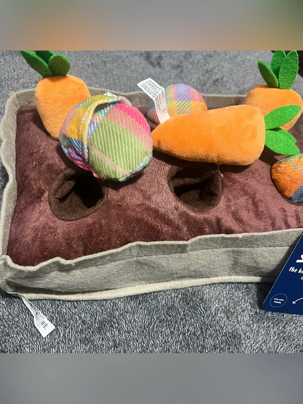 Youly Interactive Treat Dispensing Plush Puzzle Dog Toy Garden Burrow
